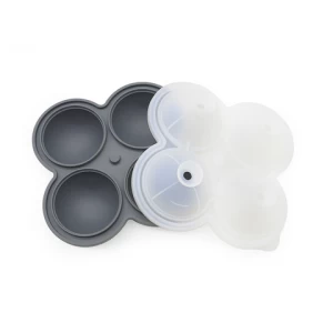 Amazon High Quality Wholesale Whiskey 4 Cavity Custom Silicone Sphere Round Ice Cube Tray Mold With Lid