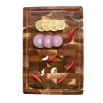 Amazon Hot Sale Custom Non Slip Fruit Fish Vegetable Chop End Grain Chopping  Block wooden Eco-friendly Acacia Cutting Board