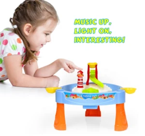 Amazon Hot Sale shantou 24pcs game set with Music and Light fishing game gambling water table for Kids and Toddlers, Colorful