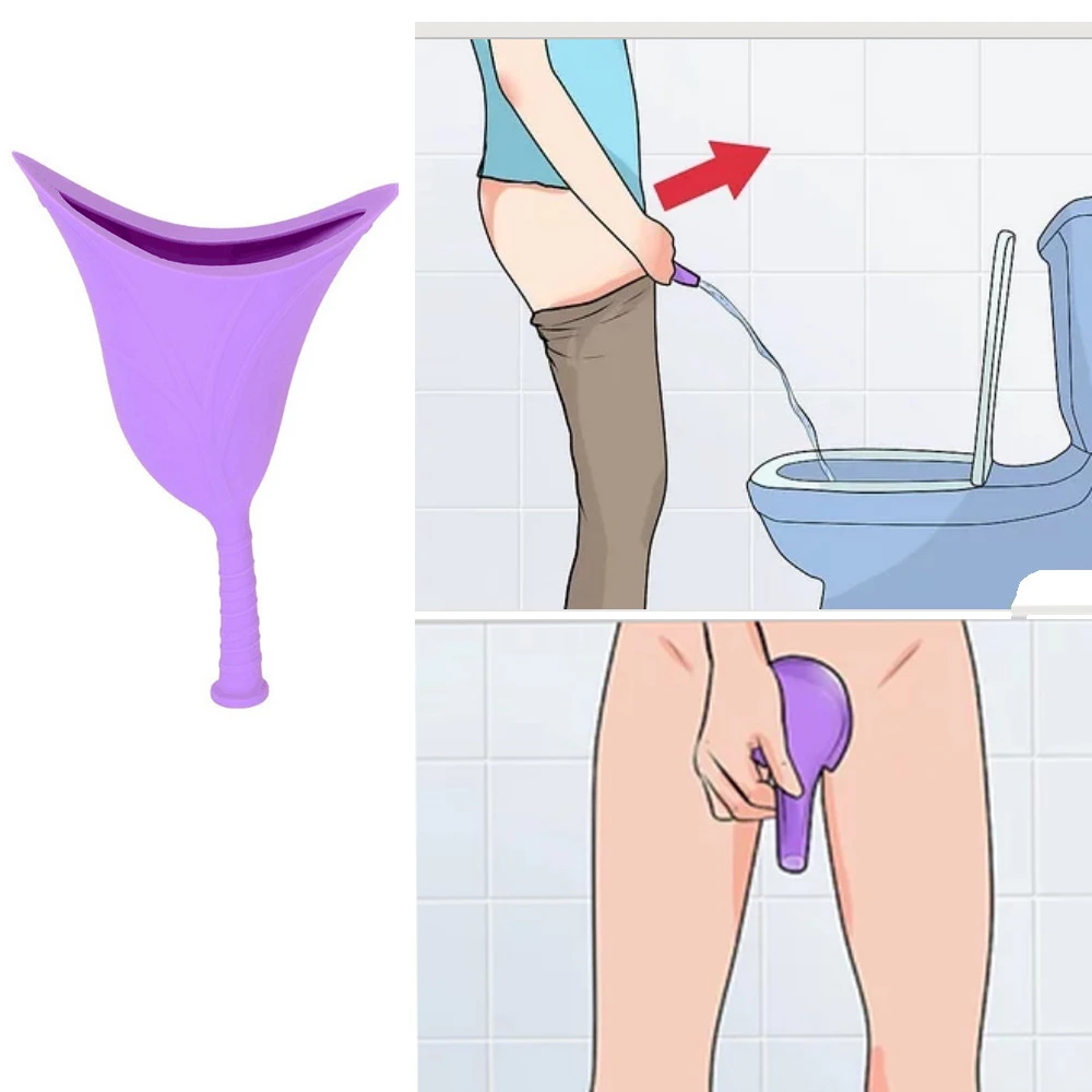 Amazon Hot-selling Portable female Silicon Urination Device / Foldable Collapsible Silicone Urinals