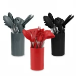 Amazon silicone kitchen Accessories utensils set 14 pieces nonstick cooking Tools kitchen utensils with Stainless Steel Handle