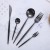 Import Amazon Top Seller Custom Logo Printing Knife Fork Spoon Flatware 18/8 Matte Black Cutlery Set from China