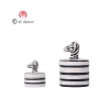 Animal Jewelry Tray Ceramic Dish Zebra Decorative With Lid For Gift Craft