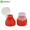 Anti-theft drink water safety plastic cap 28/410 plastic flip top cap double color