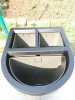 Arlau Recycling Bin 3 Compartments, Round Dumpsters Garbage Bins, Safety Waste Bin