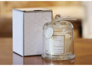 Art home decoration gift candles with private labels, scented candles in glass jar with glass dome