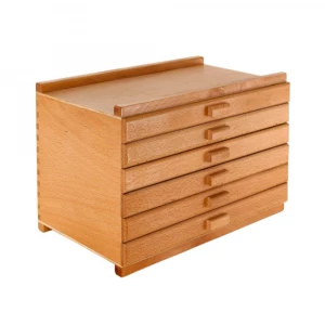 Art Supply 6 Drawer Wood Artist Supply Storage Box - Pastels, Pencils, Pens, Markers, Brushes