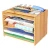 Bamboo Desk Storage Organizer Adjustable Desktop Display Shelf Rack Multipurpose Bookshelf for Office Kitchen
