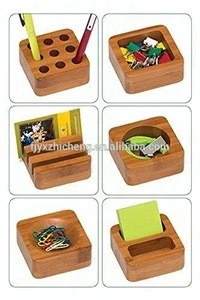 Bamboo Desktop Organizer Set Card/Pen/Pencil/Mobile Phone Office Supplies Holder Collection