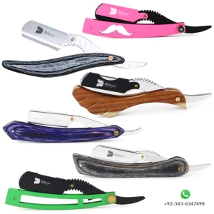 Barber Shaving Razors holder cut throat straight blade Straight Cut Throat Shavette Folding Knife engraved logo