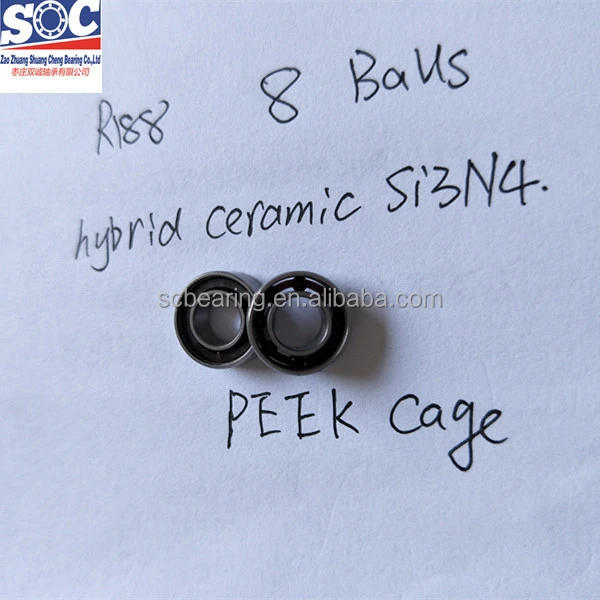 Bearing R188 hybrid ceramic Si3N4 ball bearing with PEEK cage for fidget spinner toy