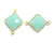 Import Beautiful Peru Chalcedony 12 x 12 mm Square Shape Gold Plated Bezel Connector from India