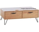black and gold wooden modern coffee table and tv stand set
