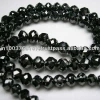 Black Diamond Roundel Faceted Beads