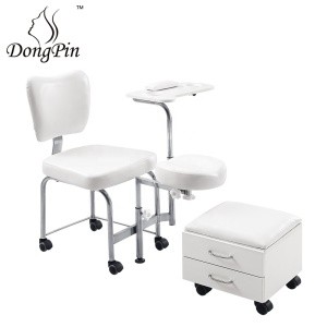 black/white pedicure chair nail table manicure chair with movable stool