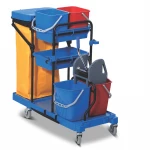 Blue multifunction janitor cart cleaning property supermarket guest room hotel commercial service tool cart