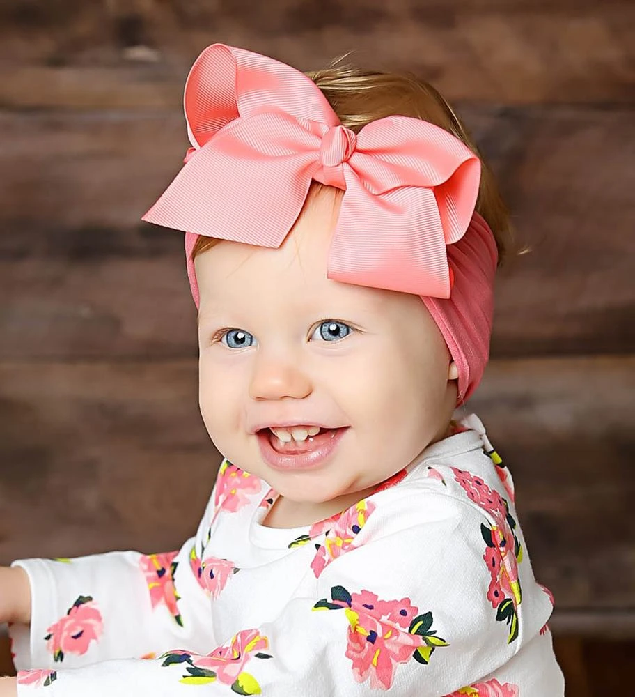 Bowknot headband children hair accessories European and American infant baby headwear super elastic soft nylon headband