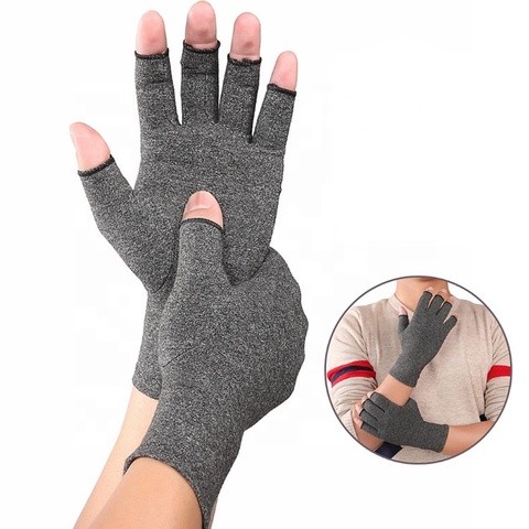 Breathable & Moisture Wicking Fingerless Design Arthritis Hand Compression Gloves to Alleviate Rheumatoid Pains& Muscle Tension