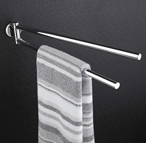 Business for sale High Quality Brass Extension Towel Bar Double layers Towel Shelf Chrome  Bathroom Accessories