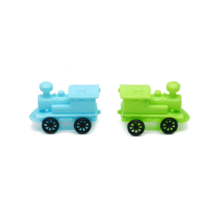 Cartoon Locomotive Car Model Free Wheel Toys for Egg Capsule