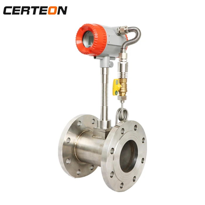 CE approved compressed air digital vortex argon gas flow meter for laboratory wet gas HVAC vapor helium steam lpg co2