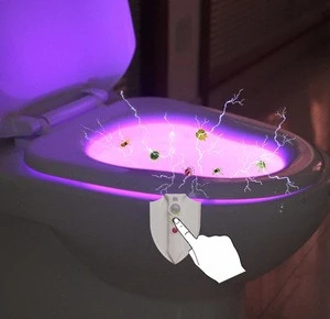 CE Rohs Sound Motion Sensor Waterproof Toilet Bowl Night Light with UV Sterilization