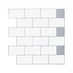 Cheap DIY Home Decor Idea with Sticky Mosaic Sticker Decoration White Subway Backsplash