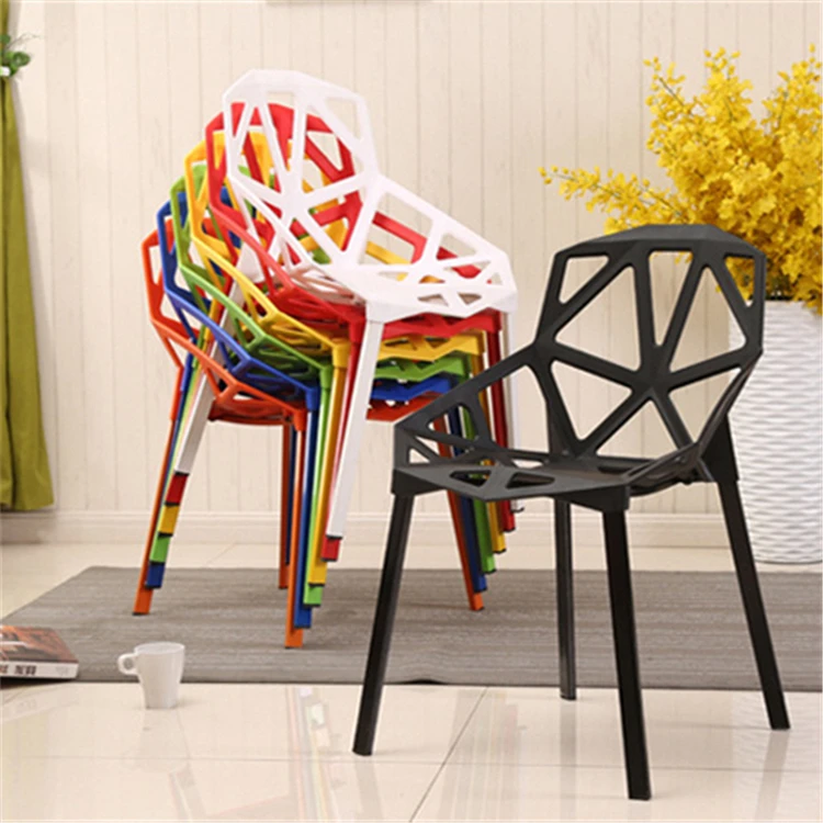 Cheap new modern plastic arm stackable dining stacking chair pp