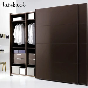 Cheap price for the hotel furniture 2 door slider wooden wardrobe with mirrored doors