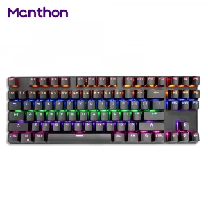 Cheap Price OEM USB 87 Keys Mini Wired RGB LED Mechanical Gaming Keyboard For Gamer Desktop PC Computer