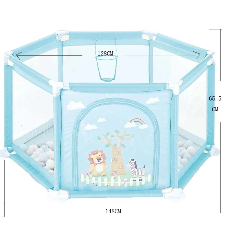 Children Indoor Safe Gates Foldable Mesh Fabric Portable Playpen Baby Safety Fence