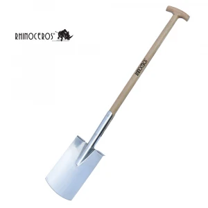 China Manufacturer Professional Traditional Ergonomic  Ash Wood T Handle Tree Digging Garden Spade Shovel