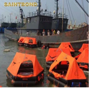 China ODM Self inflating Viking 25 marine with solas coastal life raft 6 100~125 person thrown over inflatable liferaft