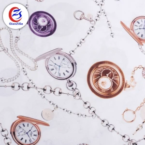 china supplier dubai pocket watch printed types of metallic satin fabric