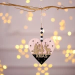 Christmas decoration supplies tree high-grade wooden hollow-out three-dimensional pendant hotel shop window door hanging