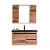 Import Classic hand wash bathroom furniture wall hung wood cabinet with mirror touch led light from China