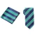 Classic Orange Blue Striped Tie Handkerchief Pocket Square Set Microfiber Jacquard Cravate Necktie Set