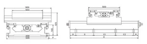 CNC cross rectangle sliding table, high resistance, CRS5040, China manufacturer OEM / ODM