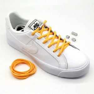 Colorful no tie metal end clips elastic lock lazy shoelace
