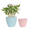 Colorful Round Melamine Plastic Flower Pot Succulent Grass Pots Planters Frosted garden green flower pots