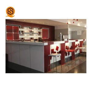Commercial fashion multi color acrylic solid surface kitchen bar furniture bar counter designs for sale