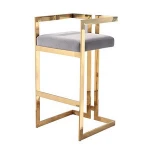 Contemporary Visionnaire Gold Stainless Steel Bar Chair Luxury Bar Stool