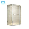 Corner frameless pivot  hinged diamond shape glass shower enclosure door
