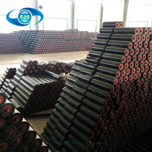 Corrosive material handling belt conveyor part rubber coated roller