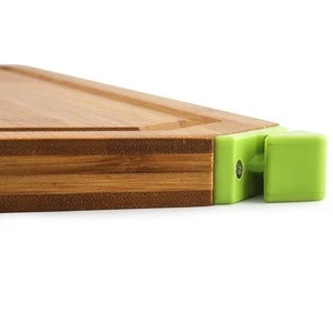 creative kitchen bamboo cutting board with knife sharpener for knifes