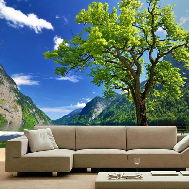 Custom 3D Photo Wallpaper Pastoral Landscape Trees Living Room Sofa Bedroom TV Background Wall Covering 3D Mural Wallpaper Roll