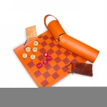 Custom Cheap PU Leather Roll Up Chess Set International Chess Games