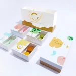 custom designed and packaging logo biscuit printing paper moon cake box 4 pieces 150g