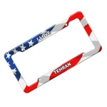 Custom Fashion Funny Full Logo Printing USA flag License Plate Frame, USA car licence frame plate for promotion