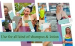 Custom HDPE luxury plastic squeeze shampoo conditioner lotion bottle